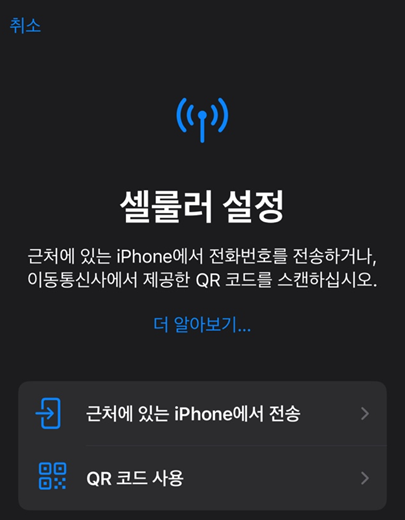 셀룰러설정