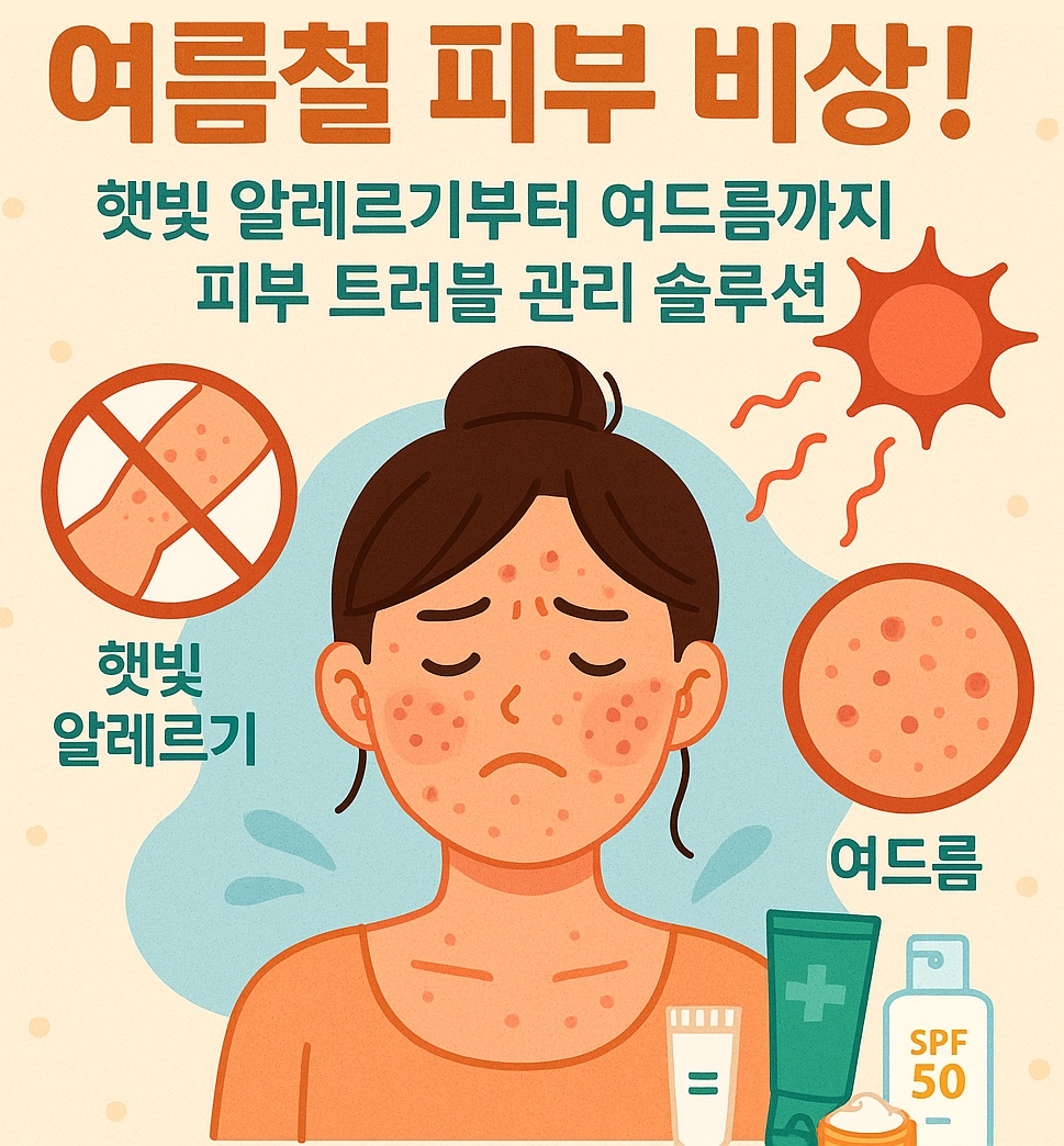 ☀️여름철 피부 비상! 햇빛 알레르기부터 여드름까지 피부 트러블 관리 솔루션