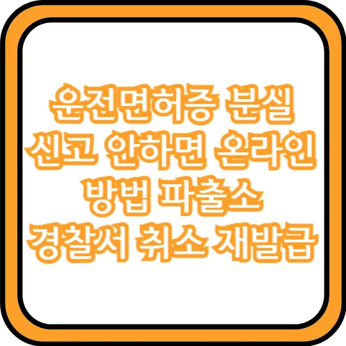 운전면허증 분실신고 안하면