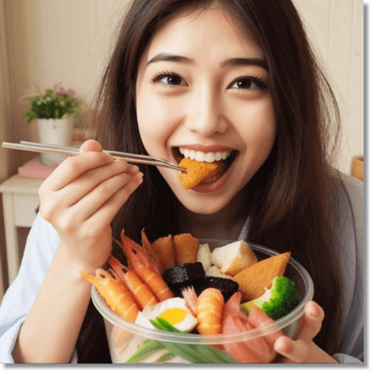 비만해지기 쉬운 식욕이 왕성한 젊은 여성