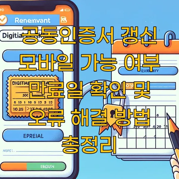 공동인증서 갱신 모바일 가능 여부 만료일 확인 및 오류 해결 방법 총정리