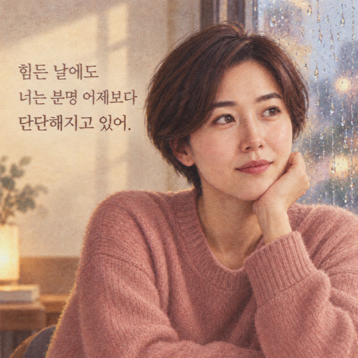 힘든 시간을 지나며 어제보다 단단해지고 있다는 좋은 글귀