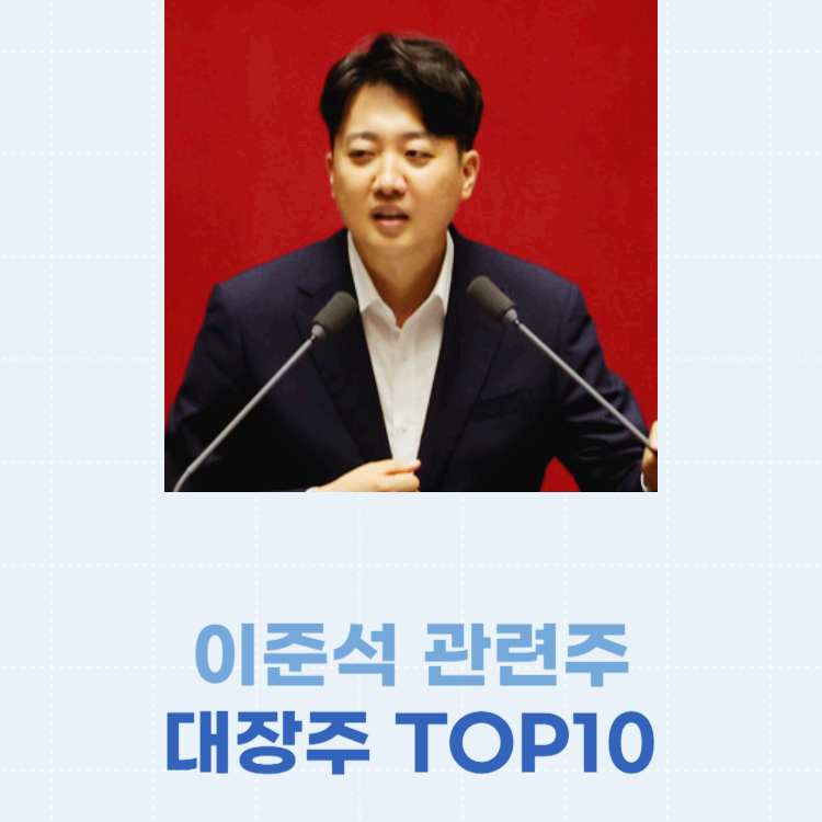이준석 관련주 대장주 테마주 주식 TOP10