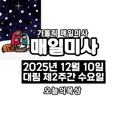 2025년 12월 10일 매일미사 대림 제2주간 수요일 오늘의 묵상