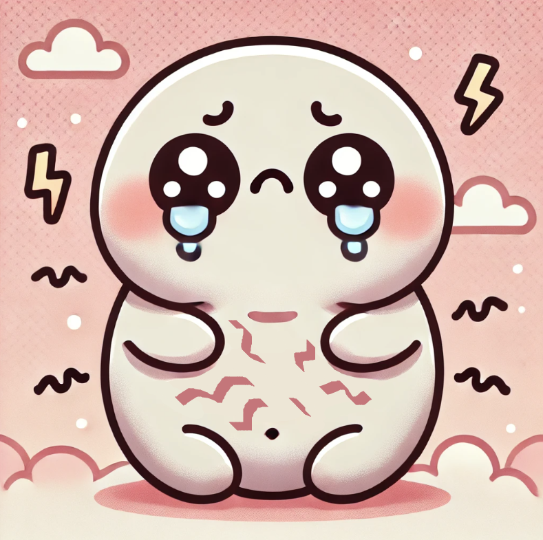 배탈을 표현한 사진