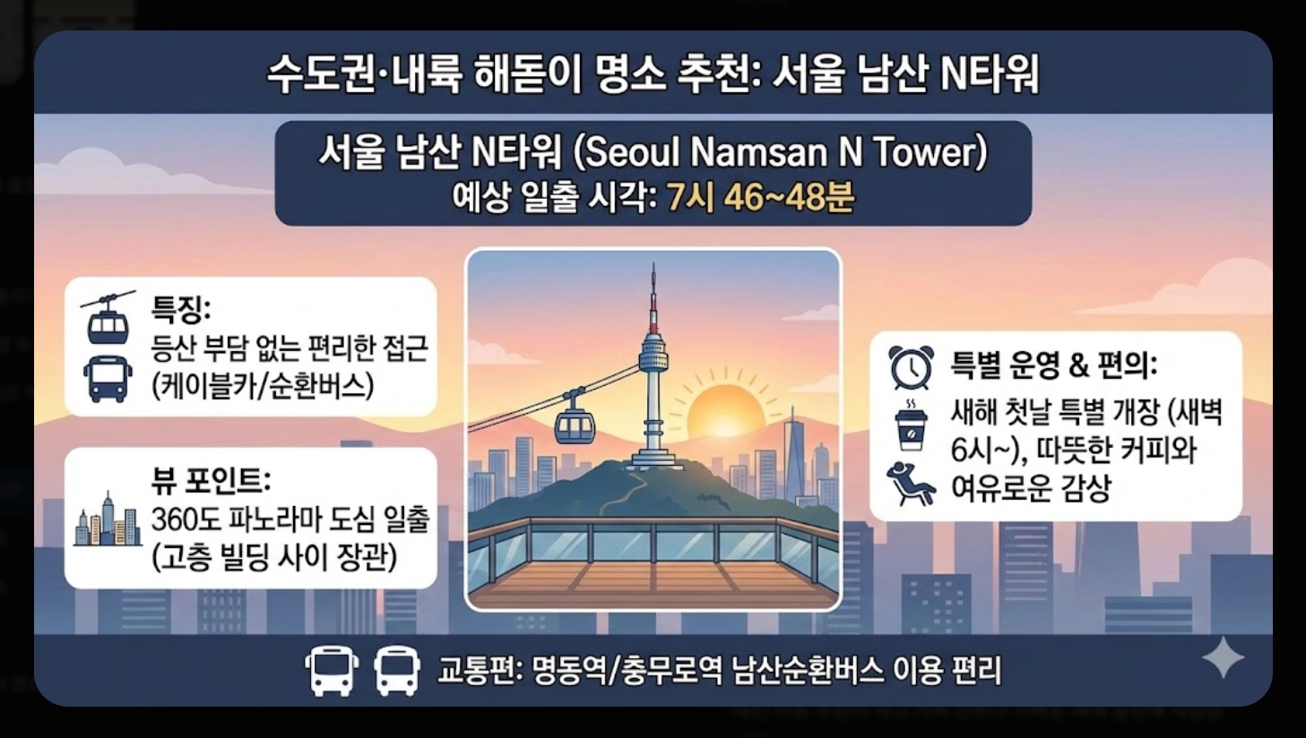 2026년 지역별 해돋이 시간 완벽 정리