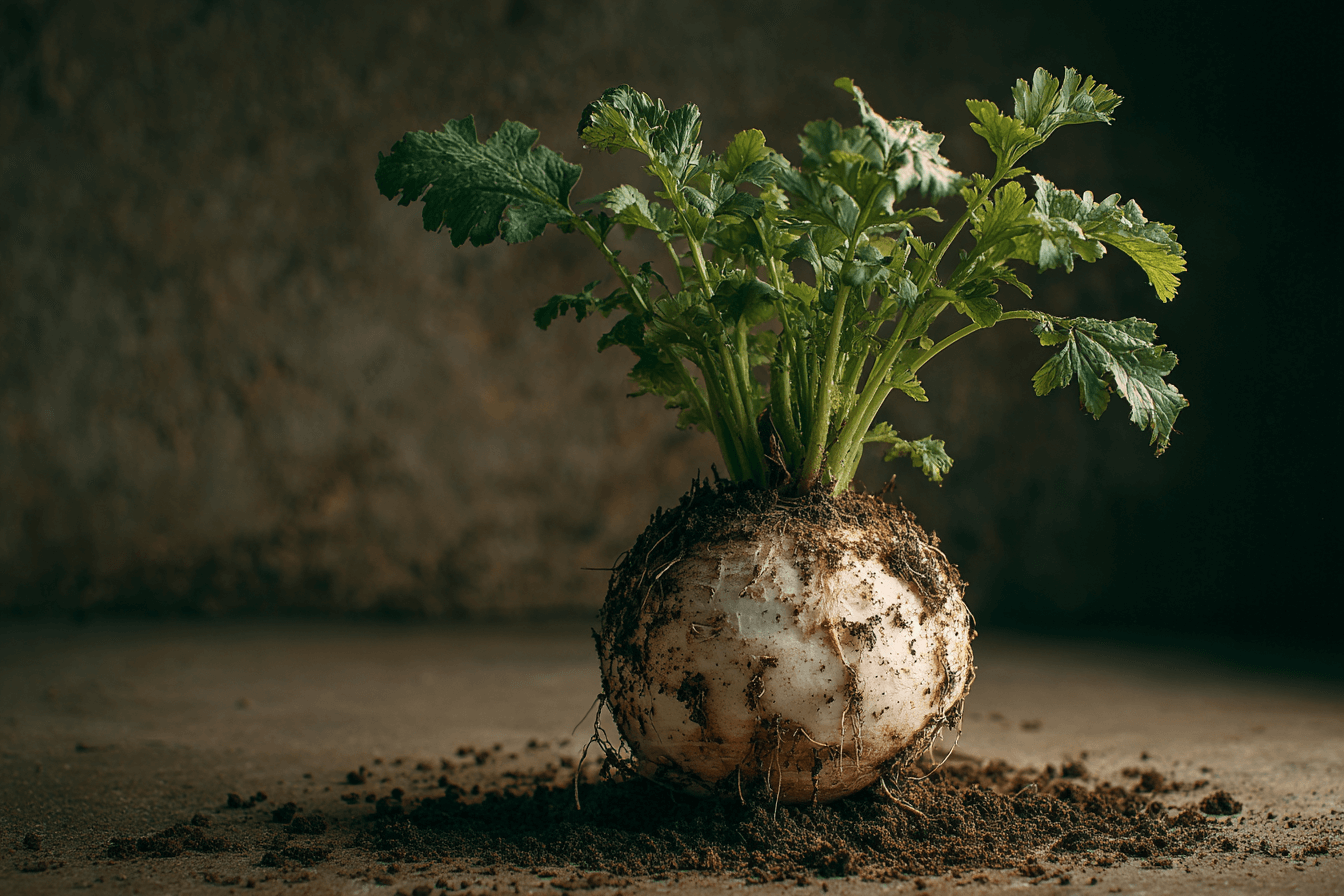 흙-위에-놓여진-무-이미지