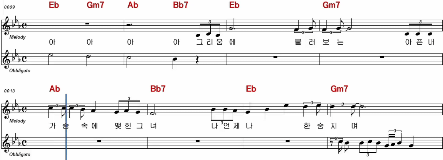 홍삼트리오 기도 악보