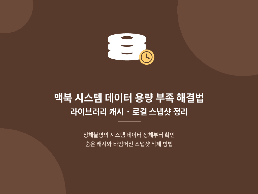 맥북 저장 공간 시스템 데이터 용량 급증 해결 및 터미널 타임머신 로컬 스냅샷 삭제