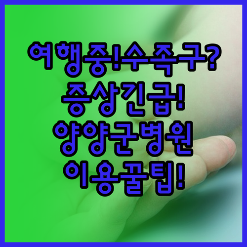 여행 중 아이 수족구 증상, 양양군 ..