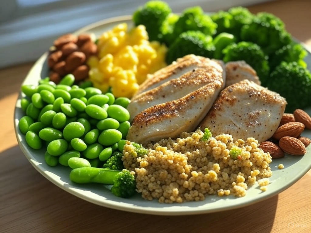 달걀 병아리콩 아몬드 브로콜리 퀴노아 닭가슴살이 들어간 영양만점 다이어트 음식