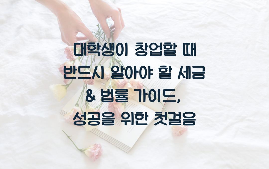 대학생이 창업할 때 반드시 알아야 할 세금 & 법률 가이드