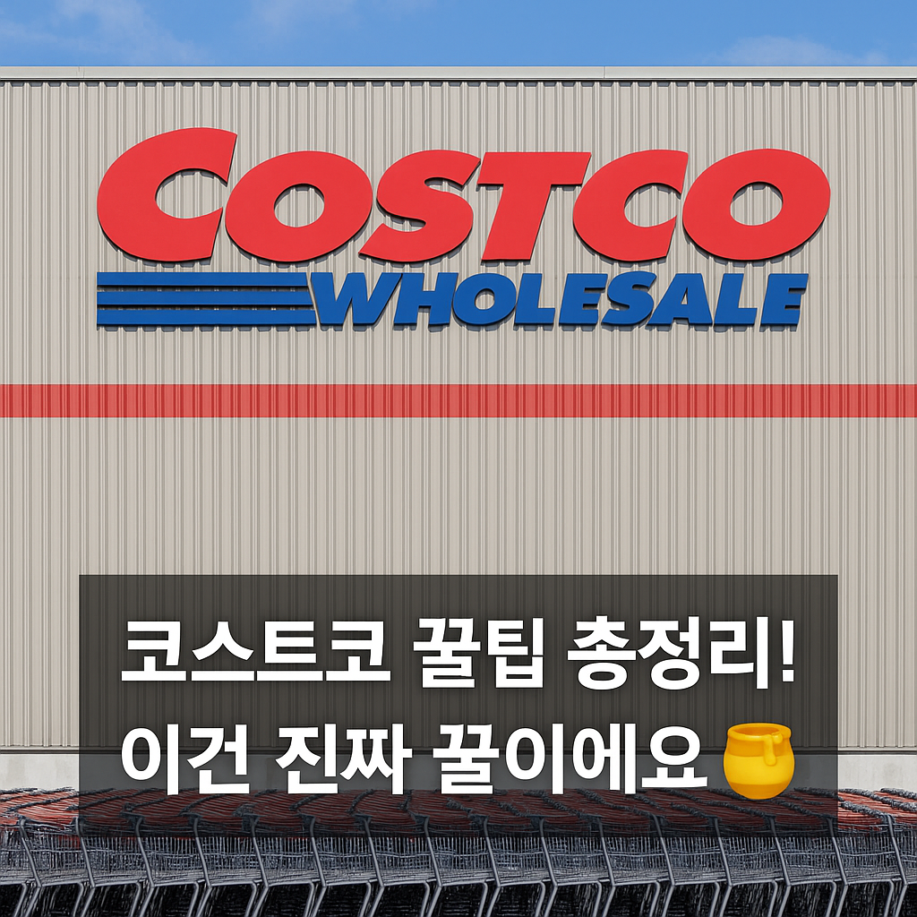 코스트코 매장 전경과 꿀팁 5가지 안내 문구가 포함된 썸네일 이미지