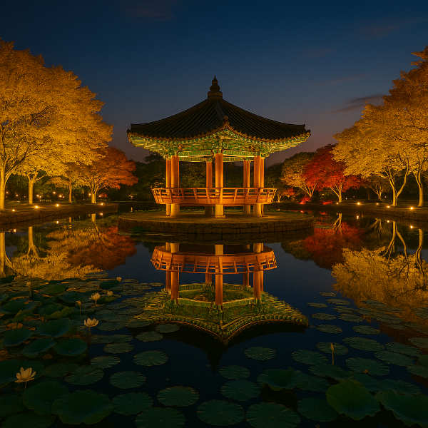 궁남지 야경 사진