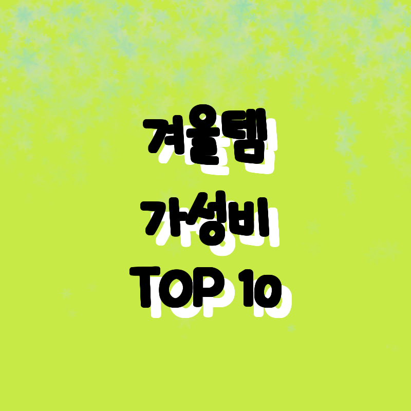 겨울 필수템 추천! 가성비 최고의 따