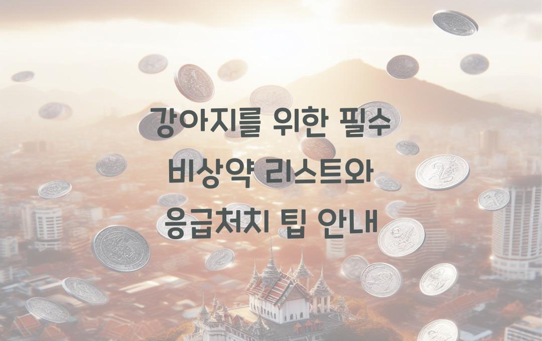 강아지를 위한 필수 비상약 리스트