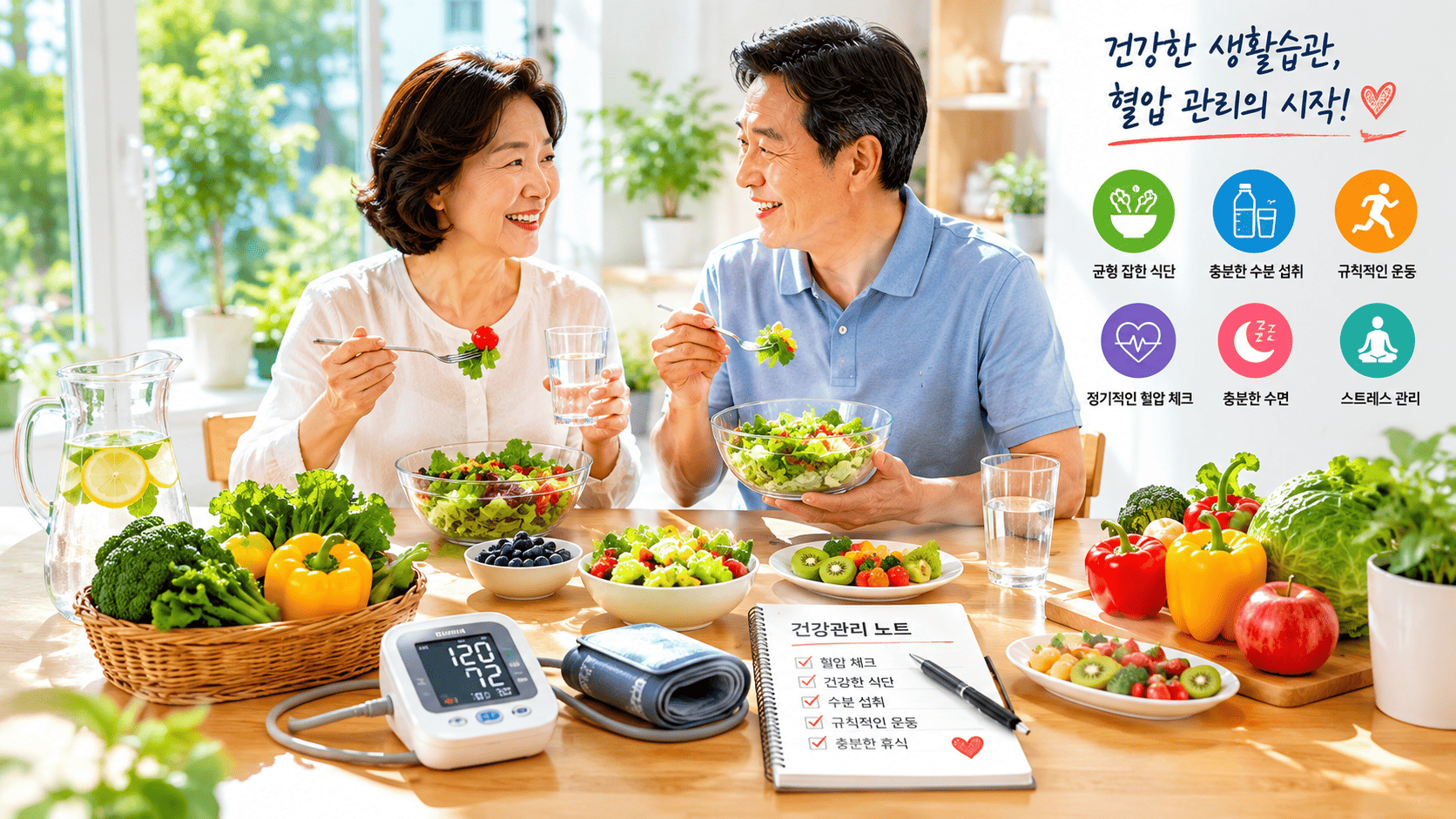 생활습관 비교로 알아보는 여름철 혈압 건강관리