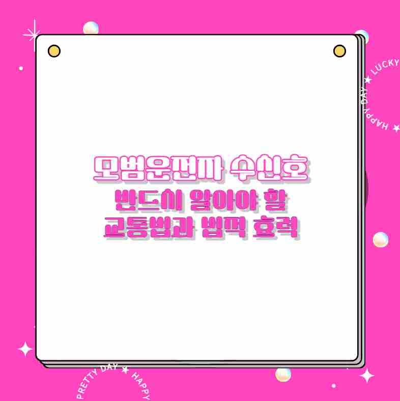 모범운전자 수신호 반드시 알아야 할 교통법과 법적 효력