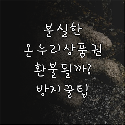 지류 온누리상품권 분실 시 환불 여부..