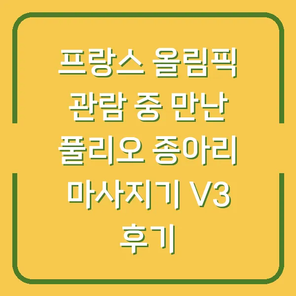 프랑스 올림픽 관람 중 만난 풀리오 종아리 마사지기 V3 후기