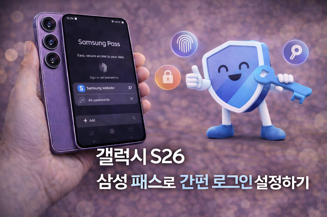 갤럭시 S26 삼성 패스로 간편 로그인 설정하는 방법 설명 이미지