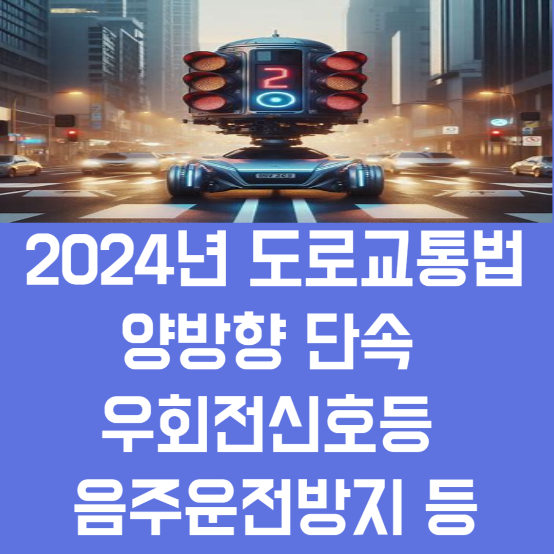 2024년 도로교통법 개정 양방향 단속 우회전신호등 음주운전방지 등