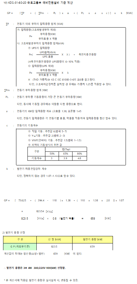 변압기용량계산서