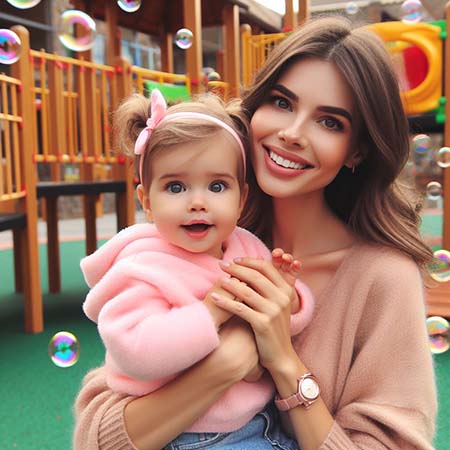 놀이터에서-엄마와-아이