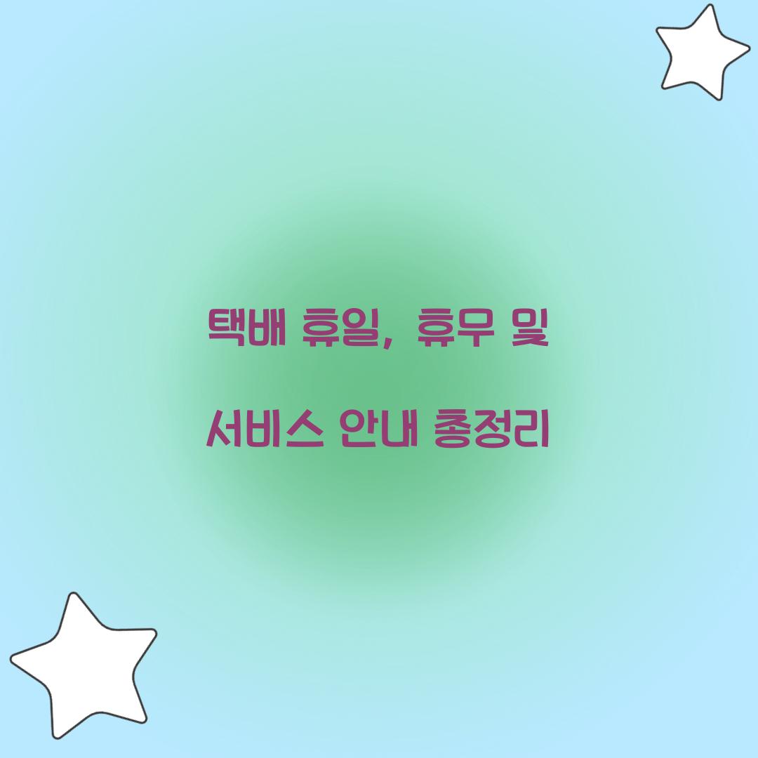 택배 휴일