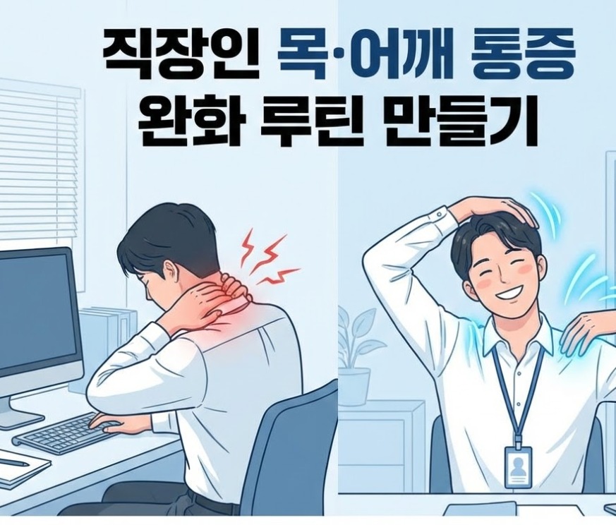 직장인의 목 어깨 통증 완화 루틴 만들기 썸네일 이미지