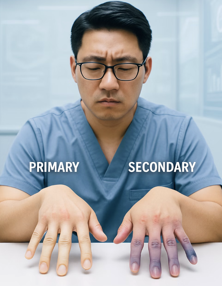 두 얼굴의 레이노&amp;#44; 1차성 vs 2차성