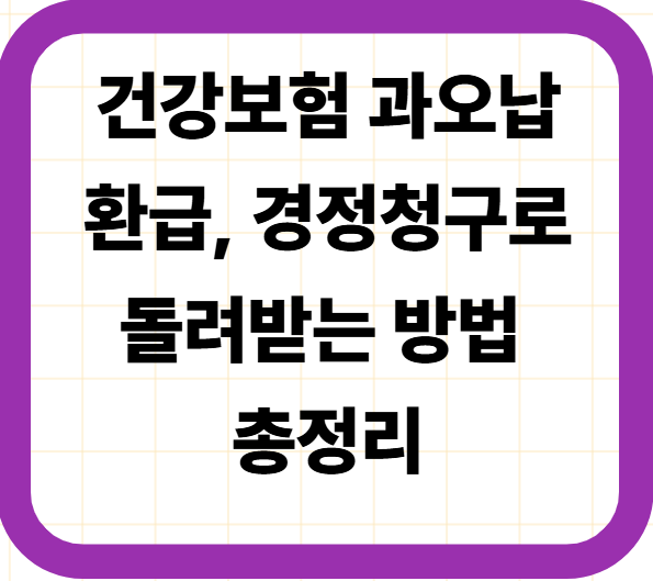 건강보험 과오납 환급, 경정청구로 돌려받는 방법 총정리