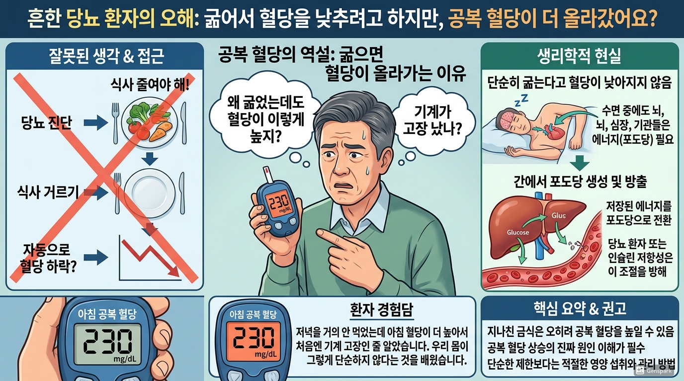 일부러 굶었는데 공복혈당은 왜 더 오를까? 당뇨 환자가 자주 하는 오해 총정리