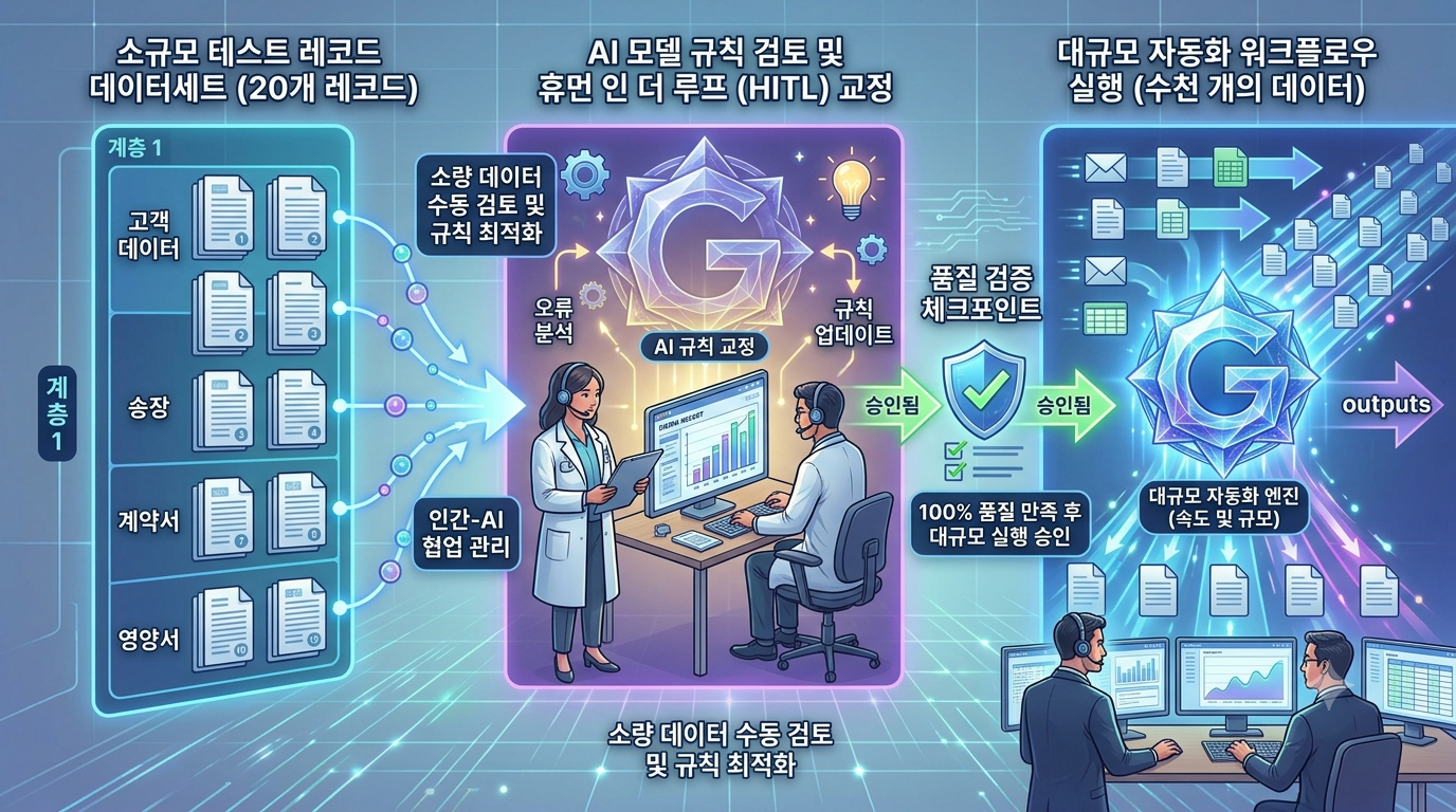소량 테스트 후 대량 자동화로 확대하는 과정