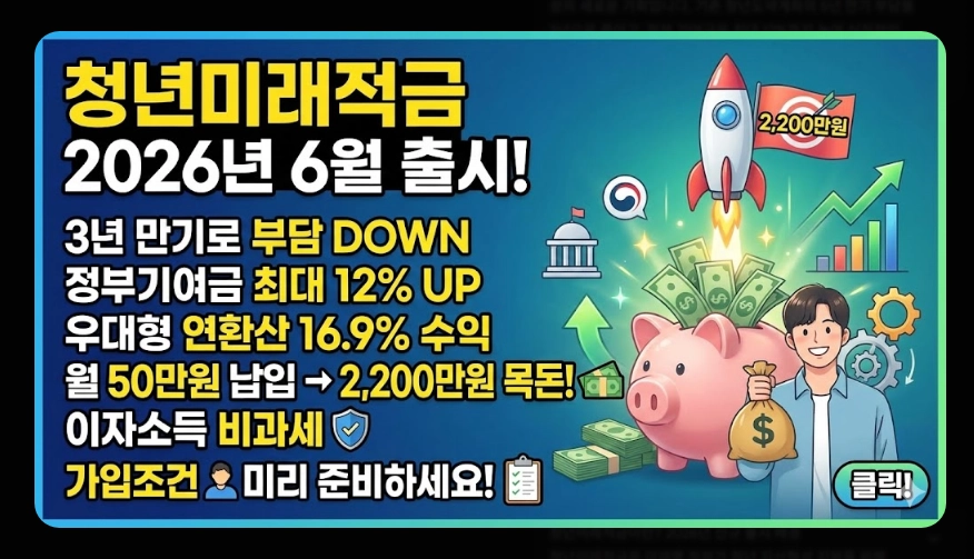 청년미래적금(출시 일정, 수령액 계산, 가입 조건)(+ 2026년 신규 출시 배경)