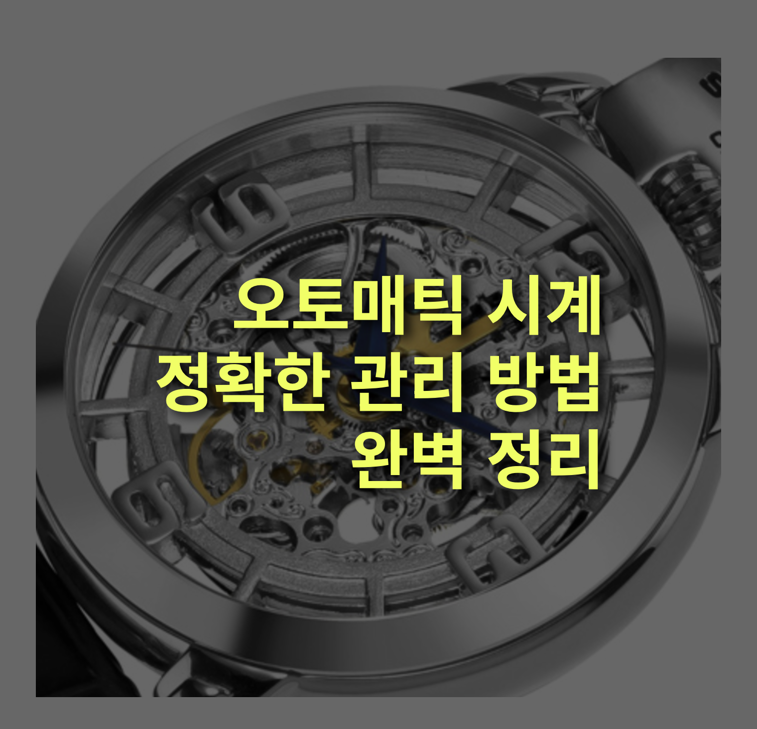 오토매틱 시계 기본 이해, 관리 방법 알아볼까? 주의점.