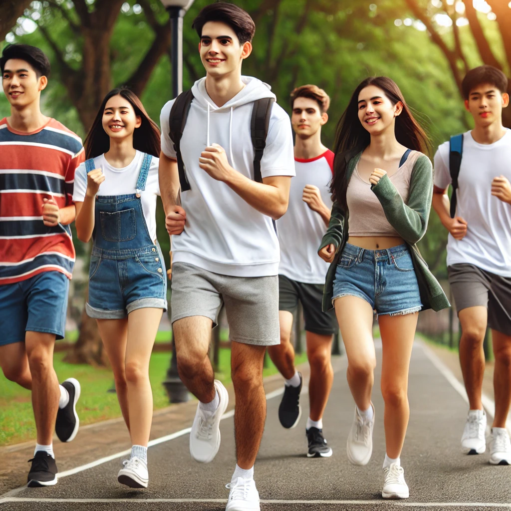 대학생들이 런닝하는 이미지