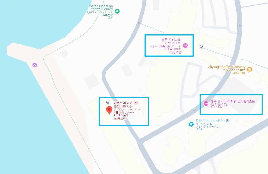 오키나와-중부호텔-지도