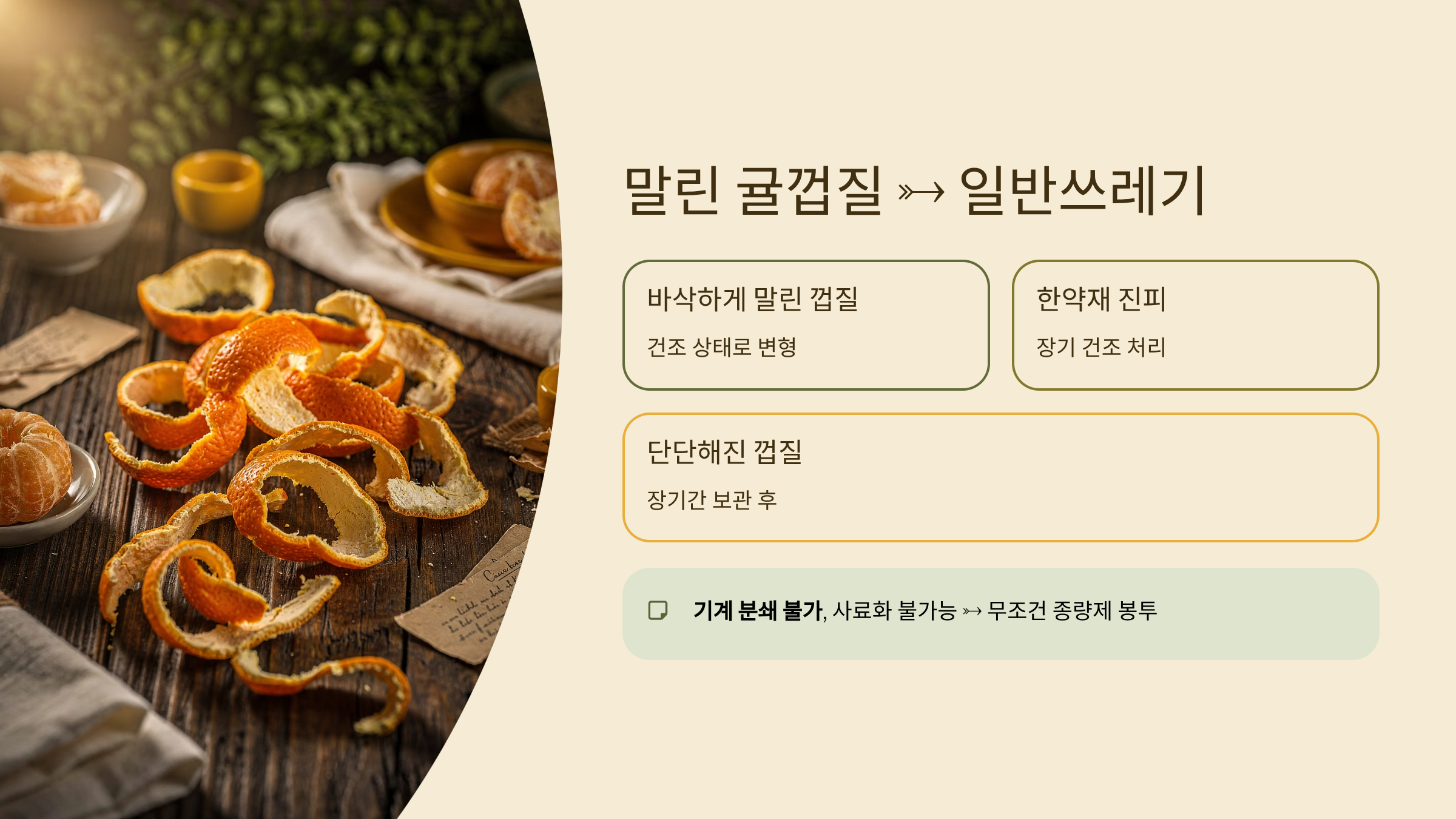 말린 귤껍질 일반쓰레기