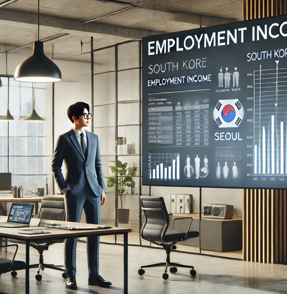 프로페셔널이 고용 소득에 대해 설명하는 모습