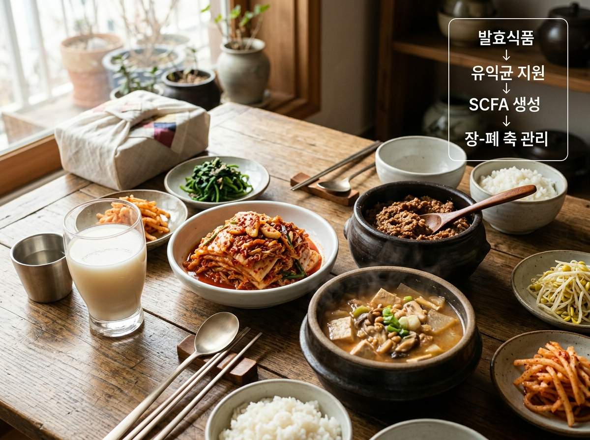 발효식품 미세먼지, 김치 장건강, 된장 장내미생물, 봄철 장건강 식단, 프로바이오틱스 폐건강