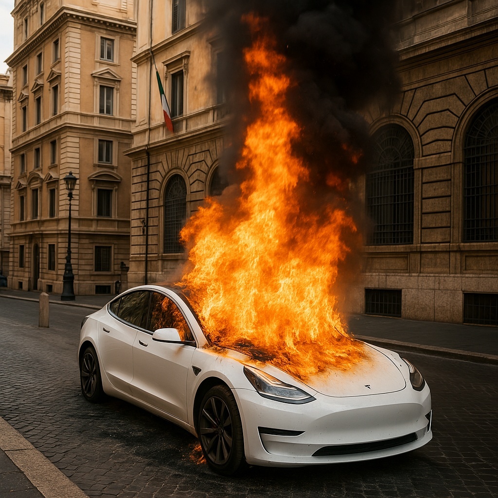 테슬라 유럽 화재 사건 관련 이미지