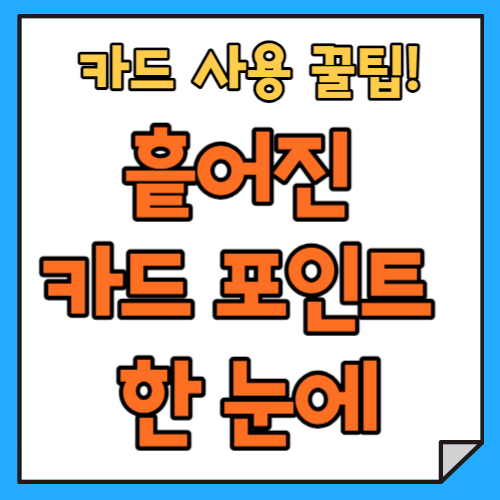 흩어진 카드 포인트, 카드포인트 통합조회시스템으로 한 번에 확인! (ft.카드포인트 활용 꿀팁.)