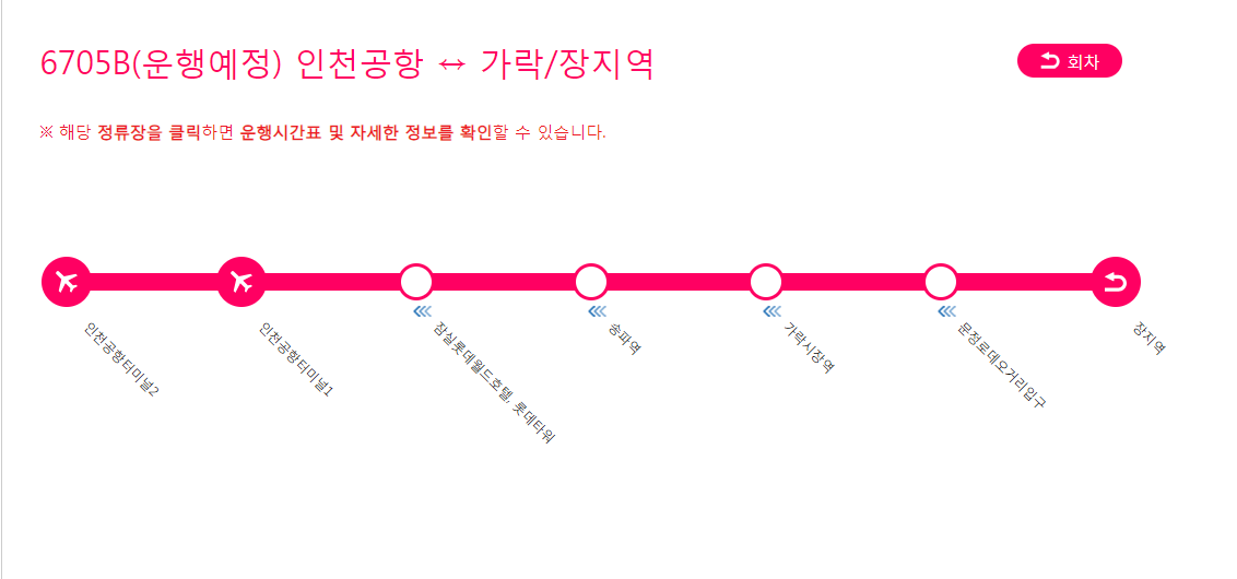 가락/장지역 인천공항버스 6705 운행