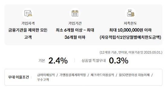 [금융상품추천] 2040+&alpha;자유적금 가입대상 / 기간 / 금액 / 이자율(금리) 비교