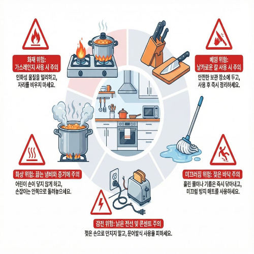주방 안전 관리, 화재&middot;화상&middot;부상 예방하는 안전 수칙
