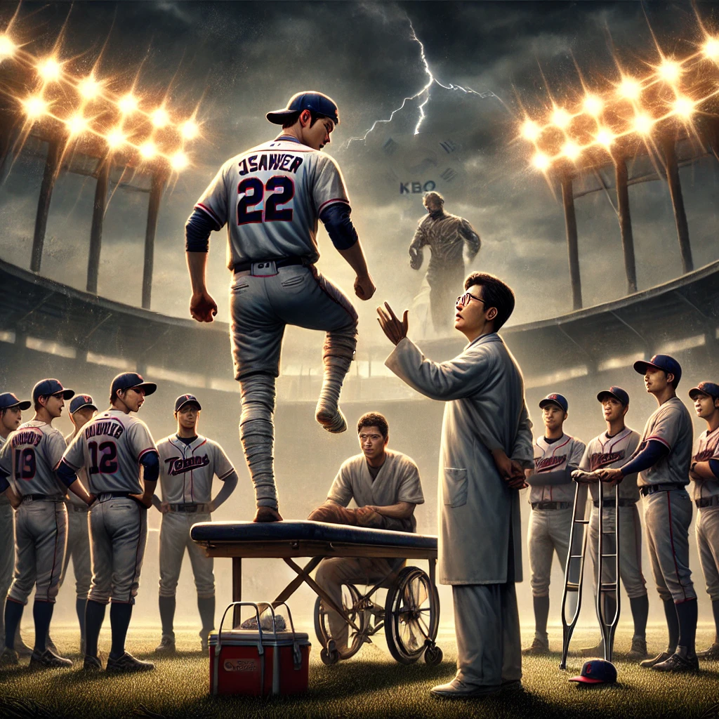 부상선수들을 돌보는 이미지