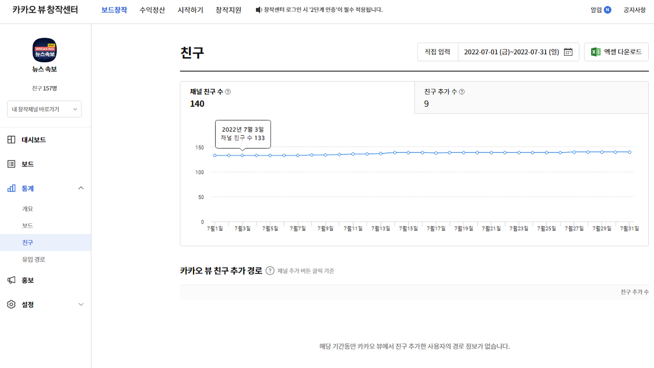 7월 친구증감