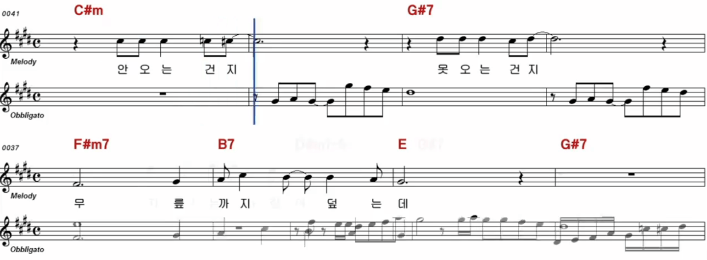 진성 안동역에서 악보