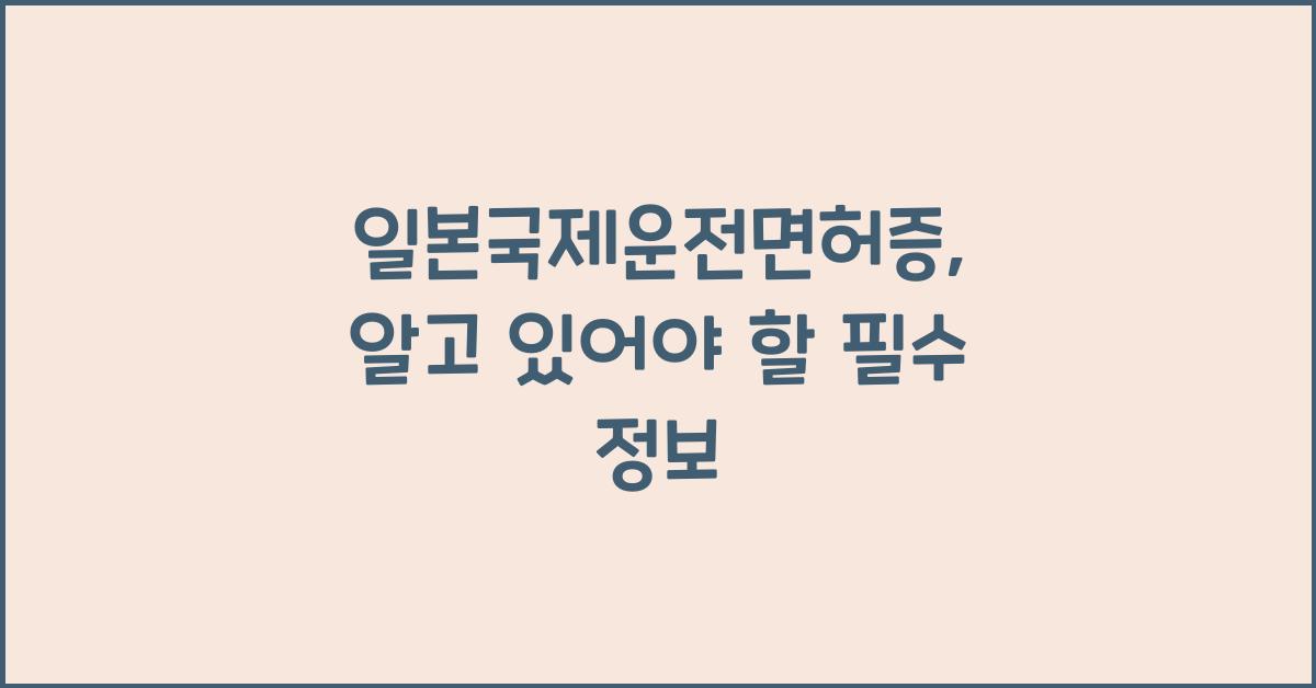 일본국제운전면허증